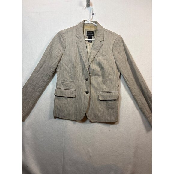 J.Crew Schoolboy Blazer Size 4 Beige Two-Button Womens Jacket - Picture 1 of 16